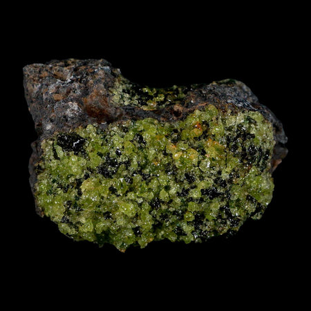 2.9" Emerald Peridot Crystals, Chrome Diopside And Spinel On Volcanic Rock Gila, AZ