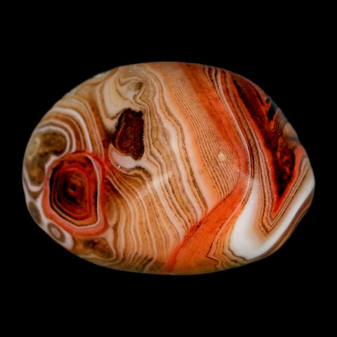 1.7" Natural Polished Red Silk Banded Agate Chalcedony Mineral Specimen - Fossil Age Minerals