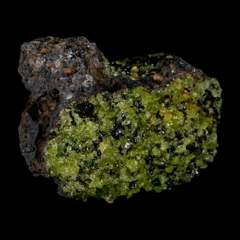 2.9" Emerald Peridot Crystals, Chrome Diopside And Spinel On Volcanic Rock Gila, AZ - Fossil Age Minerals