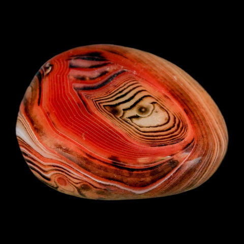 1.7" Natural Polished Red Silk Banded Agate Chalcedony Mineral Specimen - Fossil Age Minerals