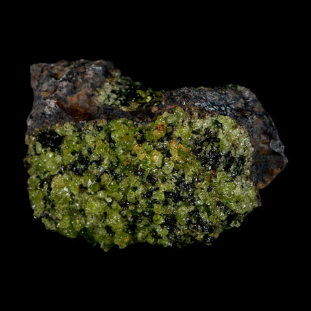 2.9" Emerald Peridot Crystals, Chrome Diopside And Spinel On Volcanic Rock Gila, AZ