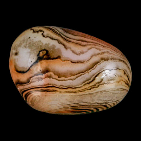 1.8" Natural Polished Red Silk Banded Agate Chalcedony Mineral Specimen - Fossil Age Minerals