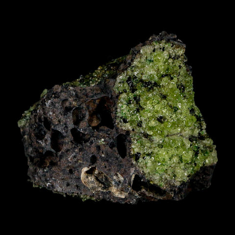 2.3" Emerald Peridot Crystals, Chrome Diopside And Spinel On Volcanic Rock Gila, AZ - Fossil Age Minerals