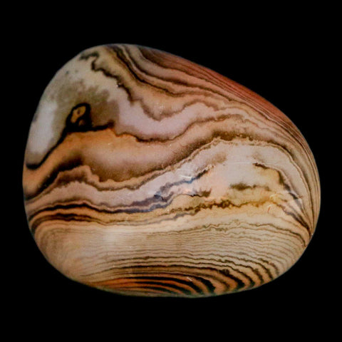 1.8" Natural Polished Red Silk Banded Agate Chalcedony Mineral Specimen - Fossil Age Minerals