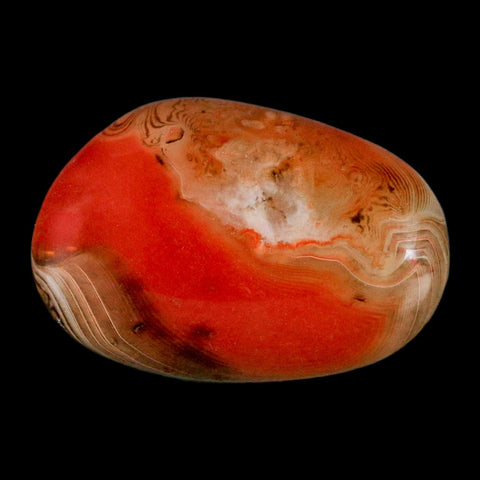 1.8" Natural Polished Red Silk Banded Agate Chalcedony Mineral Specimen - Fossil Age Minerals