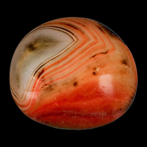 1.7" Natural Polished Red Silk Banded Agate Chalcedony Mineral Specimen - Fossil Age Minerals