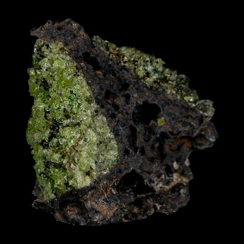 2.3" Emerald Peridot Crystals, Chrome Diopside And Spinel On Volcanic Rock Gila, AZ - Fossil Age Minerals