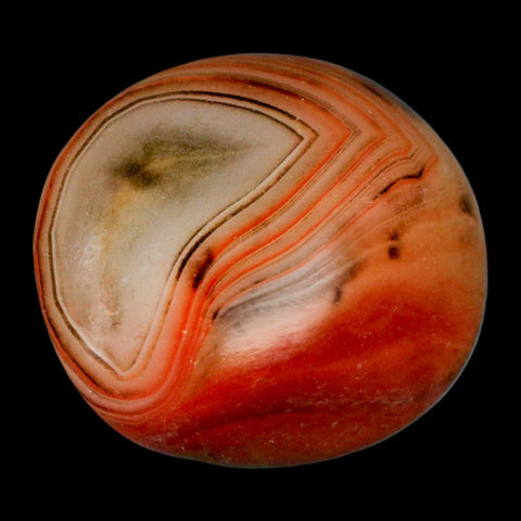 1.7" Natural Polished Red Silk Banded Agate Chalcedony Mineral Specimen - Fossil Age Minerals