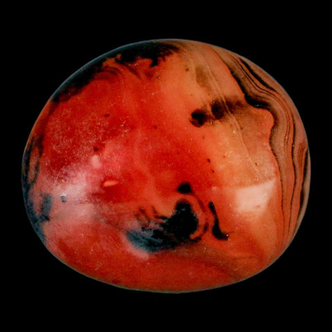 1.7" Natural Polished Red Silk Banded Agate Chalcedony Mineral Specimen - Fossil Age Minerals