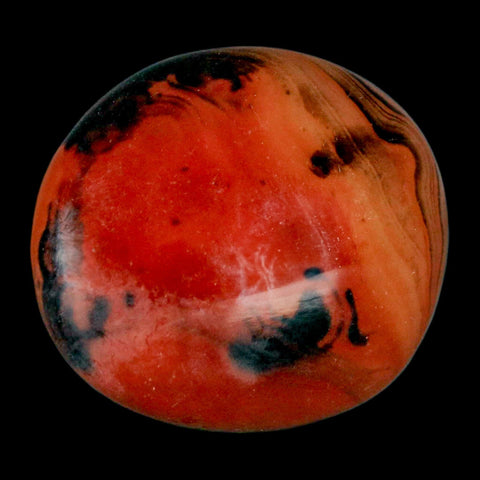 1.7" Natural Polished Red Silk Banded Agate Chalcedony Mineral Specimen - Fossil Age Minerals