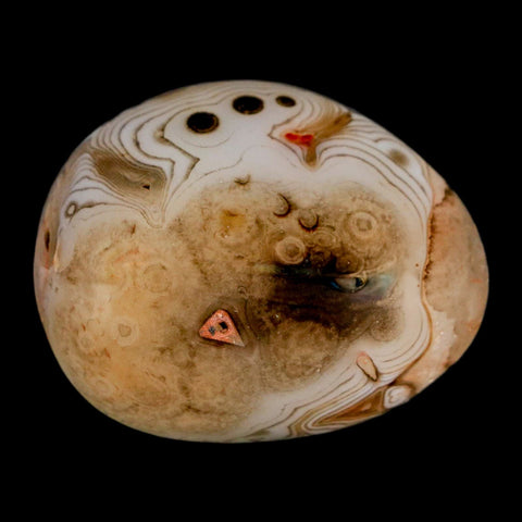 1.7" Natural Polished Red Silk Banded Agate Chalcedony Mineral Specimen - Fossil Age Minerals