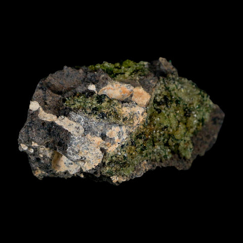 3.2" Emerald Peridot Crystals, Chrome Diopside And Spinel On Volcanic Rock Gila, AZ - Fossil Age Minerals