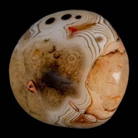 1.7" Natural Polished Red Silk Banded Agate Chalcedony Mineral Specimen - Fossil Age Minerals
