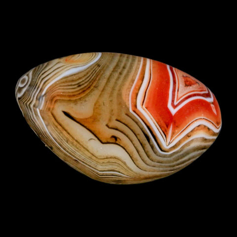 2.1" Natural Polished Red Silk Banded Agate Chalcedony Mineral Specimen - Fossil Age Minerals