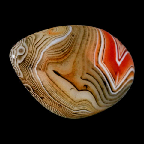 2.1" Natural Polished Red Silk Banded Agate Chalcedony Mineral Specimen - Fossil Age Minerals