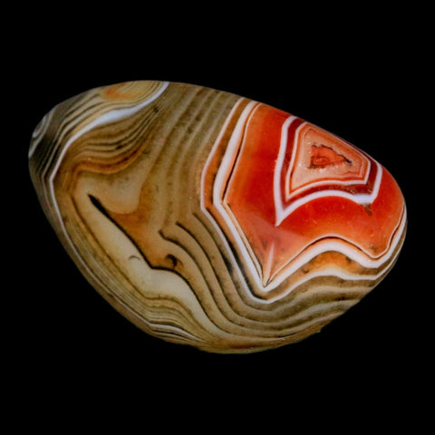 2.1" Natural Polished Red Silk Banded Agate Chalcedony Mineral Specimen - Fossil Age Minerals