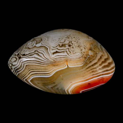 2.1" Natural Polished Red Silk Banded Agate Chalcedony Mineral Specimen - Fossil Age Minerals