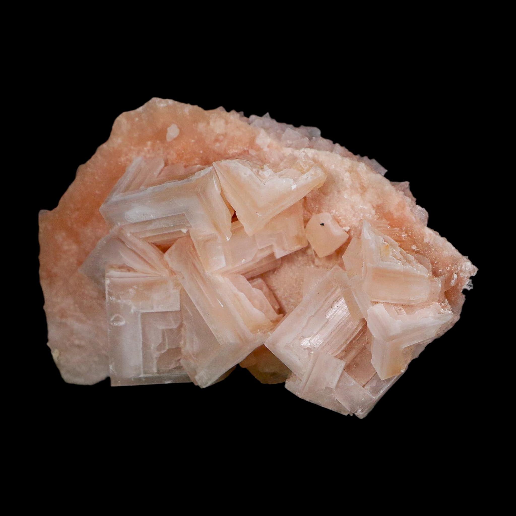 4" Quality Deep Pink Halite Salt Crystals Cluster Mineral Trona, CA Searles Lake