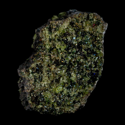 2.6" Emerald Peridot Crystals, Chrome Diopside And Spinel On Volcanic Rock Gila, AZ - Fossil Age Minerals