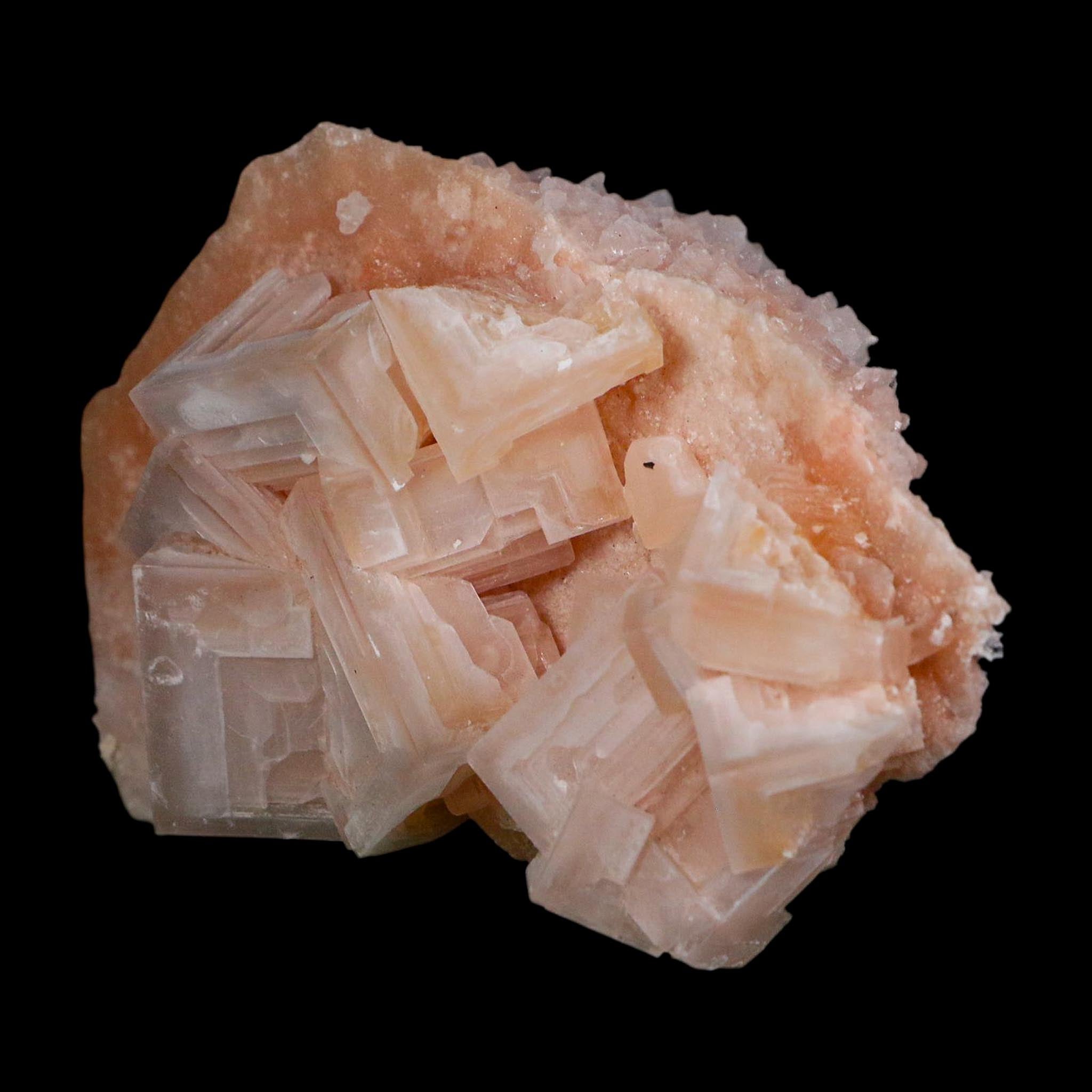 4" Quality Deep Pink Halite Salt Crystals Cluster Mineral Trona, CA Searles Lake