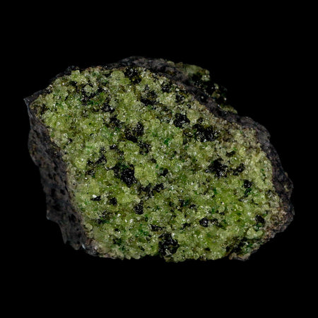 2.8" Emerald Peridot Crystals, Chrome Diopside And Spinel On Volcanic Rock Gila, AZ