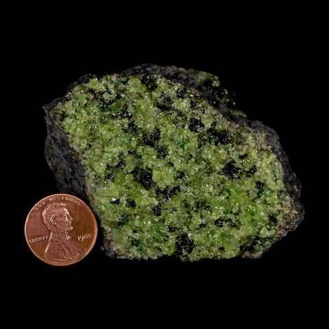 2.8" Emerald Peridot Crystals, Chrome Diopside And Spinel On Volcanic Rock Gila, AZ - Fossil Age Minerals