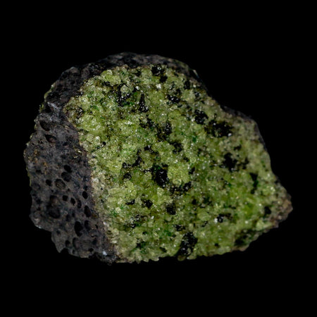 2.8" Emerald Peridot Crystals, Chrome Diopside And Spinel On Volcanic Rock Gila, AZ