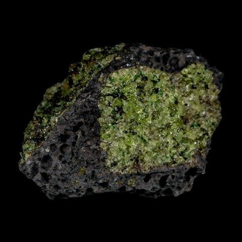 2.8" Emerald Peridot Crystals, Chrome Diopside And Spinel On Volcanic Rock Gila, AZ - Fossil Age Minerals
