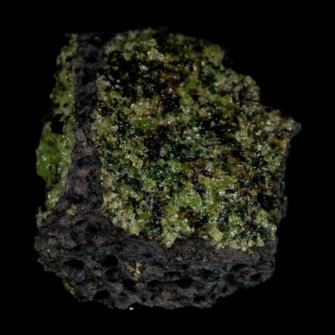 2.8" Emerald Peridot Crystals, Chrome Diopside And Spinel On Volcanic Rock Gila, AZ - Fossil Age Minerals