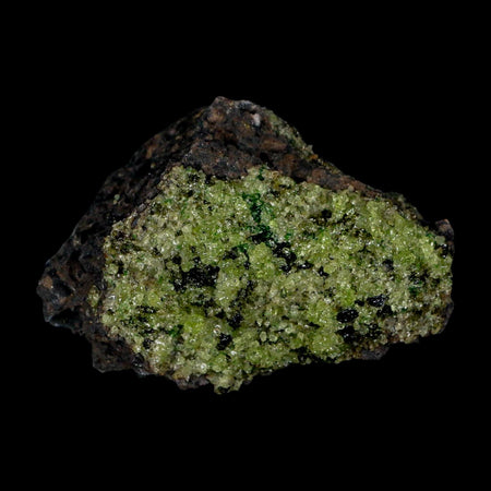 3.1" Emerald Peridot Crystals, Chrome Diopside And Spinel On Volcanic Rock Gila, AZ