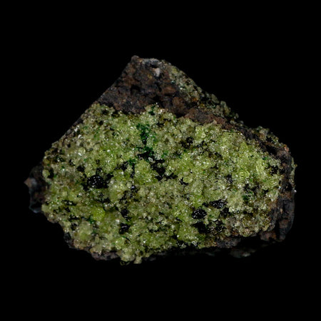 3.1" Emerald Peridot Crystals, Chrome Diopside And Spinel On Volcanic Rock Gila, AZ