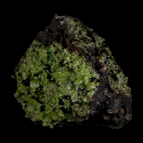 3.1" Emerald Peridot Crystals, Chrome Diopside And Spinel On Volcanic Rock Gila, AZ - Fossil Age Minerals