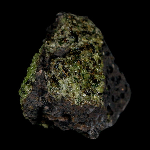 3.1" Emerald Peridot Crystals, Chrome Diopside And Spinel On Volcanic Rock Gila, AZ - Fossil Age Minerals