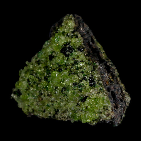 2.5" Emerald Peridot Crystals, Chrome Diopside And Spinel On Volcanic Rock Gila, AZ - Fossil Age Minerals