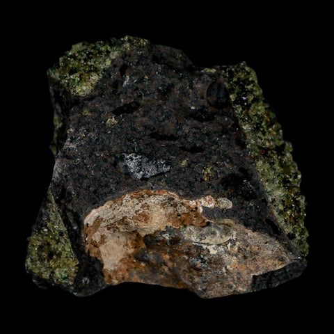 2.5" Emerald Peridot Crystals, Chrome Diopside And Spinel On Volcanic Rock Gila, AZ - Fossil Age Minerals