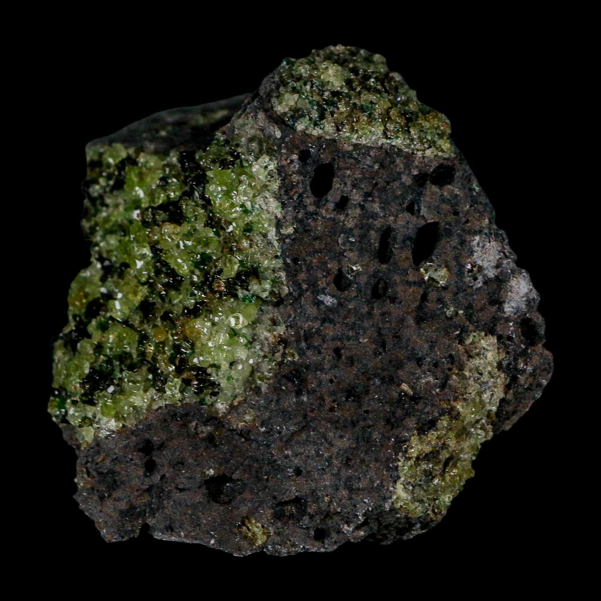 2.5" Emerald Peridot Crystals, Chrome Diopside And Spinel On Volcanic Rock Gila, AZ - Fossil Age Minerals