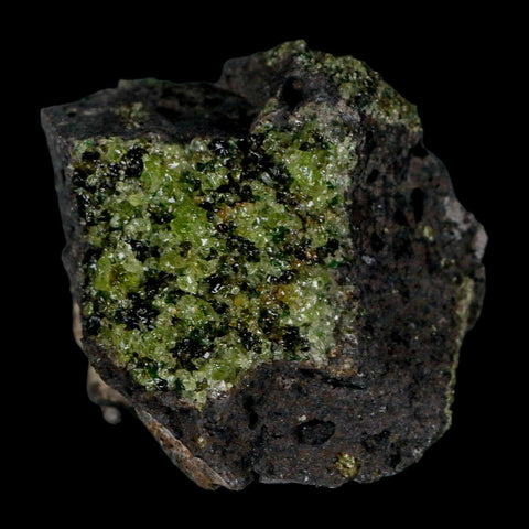 2.5" Emerald Peridot Crystals, Chrome Diopside And Spinel On Volcanic Rock Gila, AZ - Fossil Age Minerals