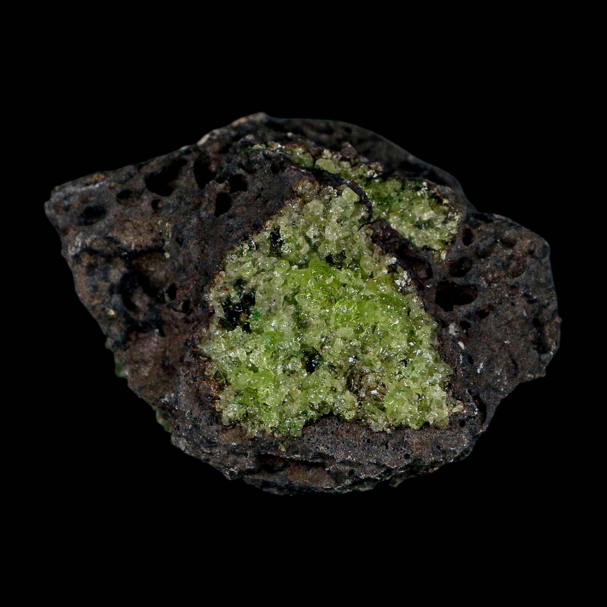 2.9" Emerald Peridot Crystals, Chrome Diopside And Spinel On Volcanic Rock Gila, AZ - Fossil Age Minerals