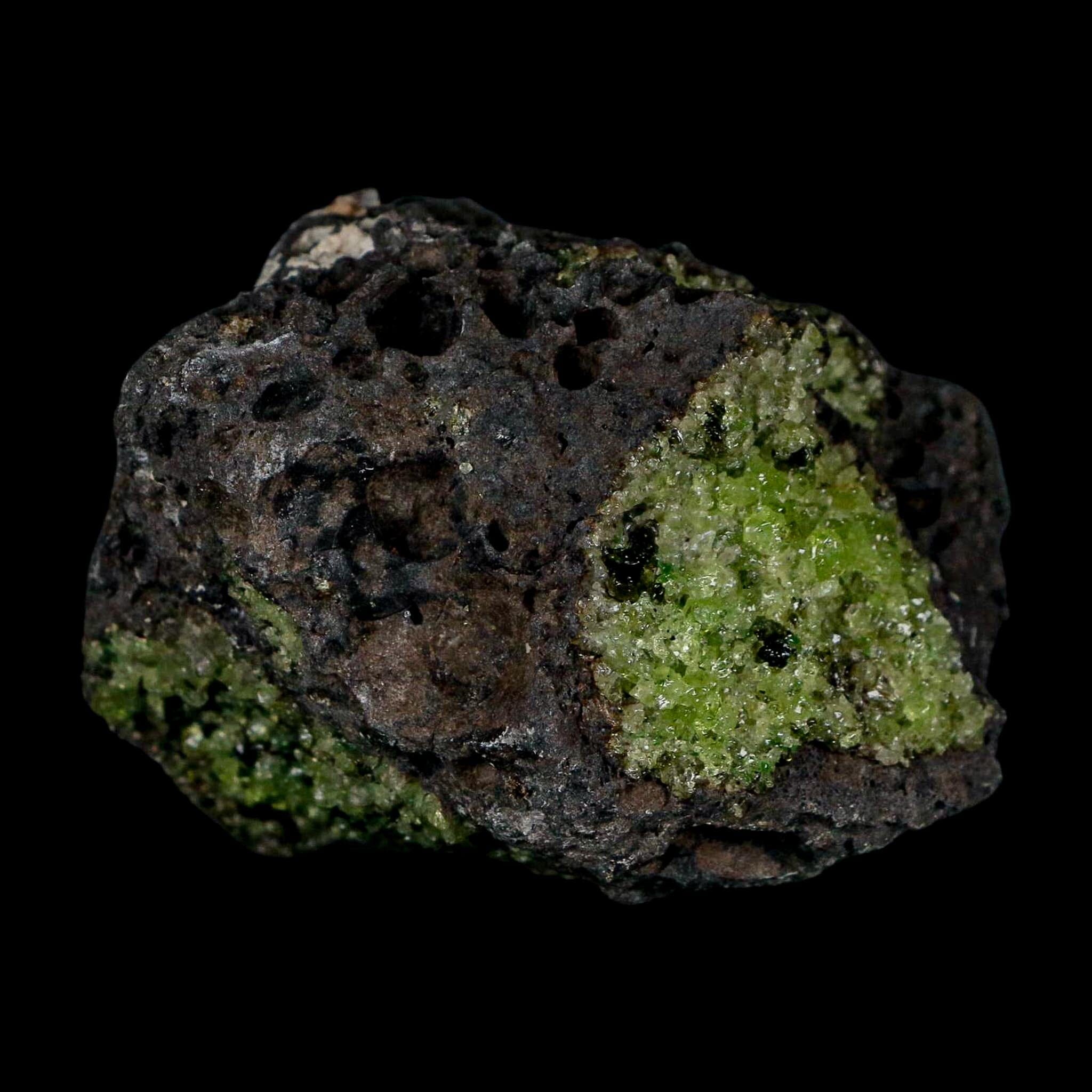 2.9" Emerald Peridot Crystals, Chrome Diopside And Spinel On Volcanic Rock Gila, AZ - Fossil Age Minerals