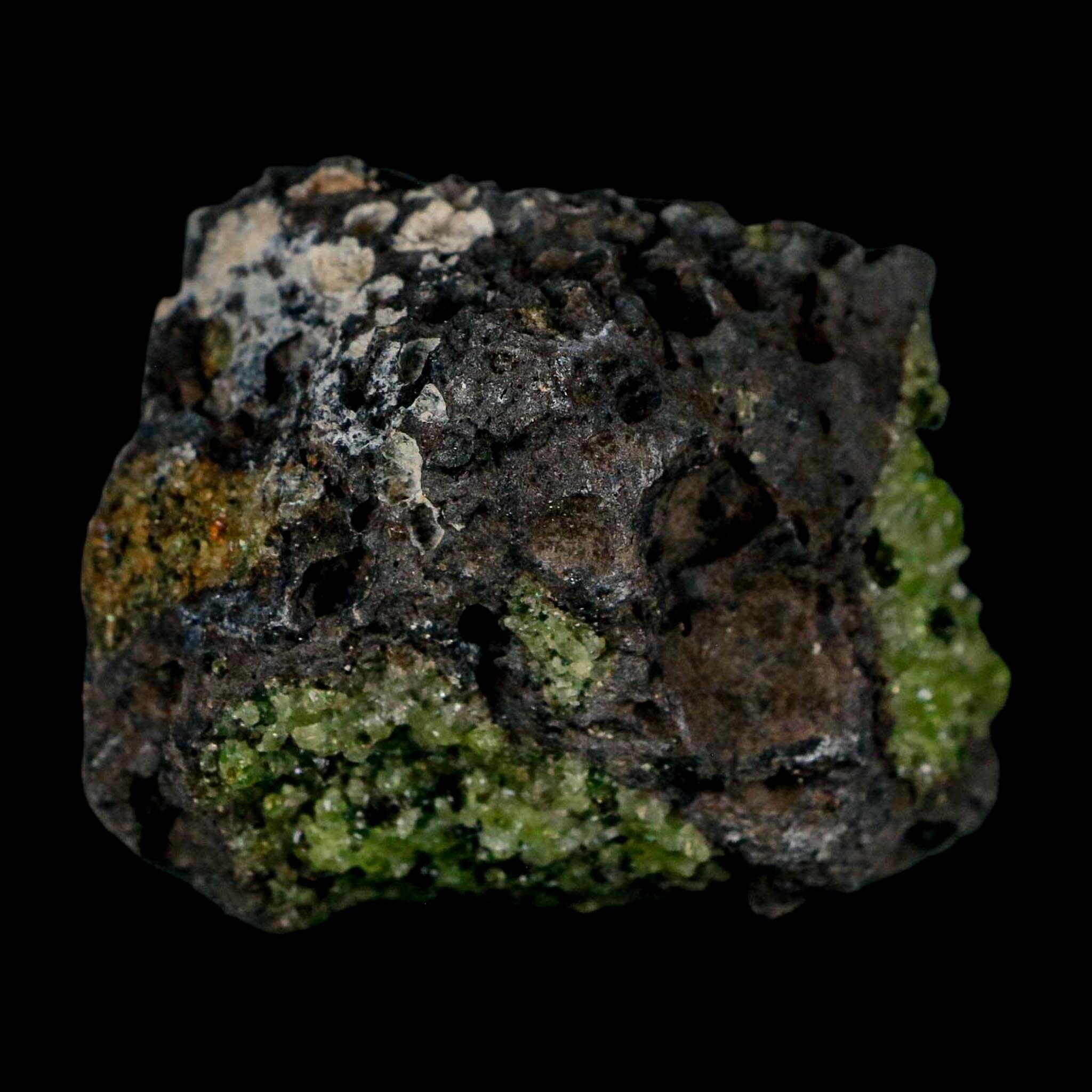 2.9" Emerald Peridot Crystals, Chrome Diopside And Spinel On Volcanic Rock Gila, AZ - Fossil Age Minerals