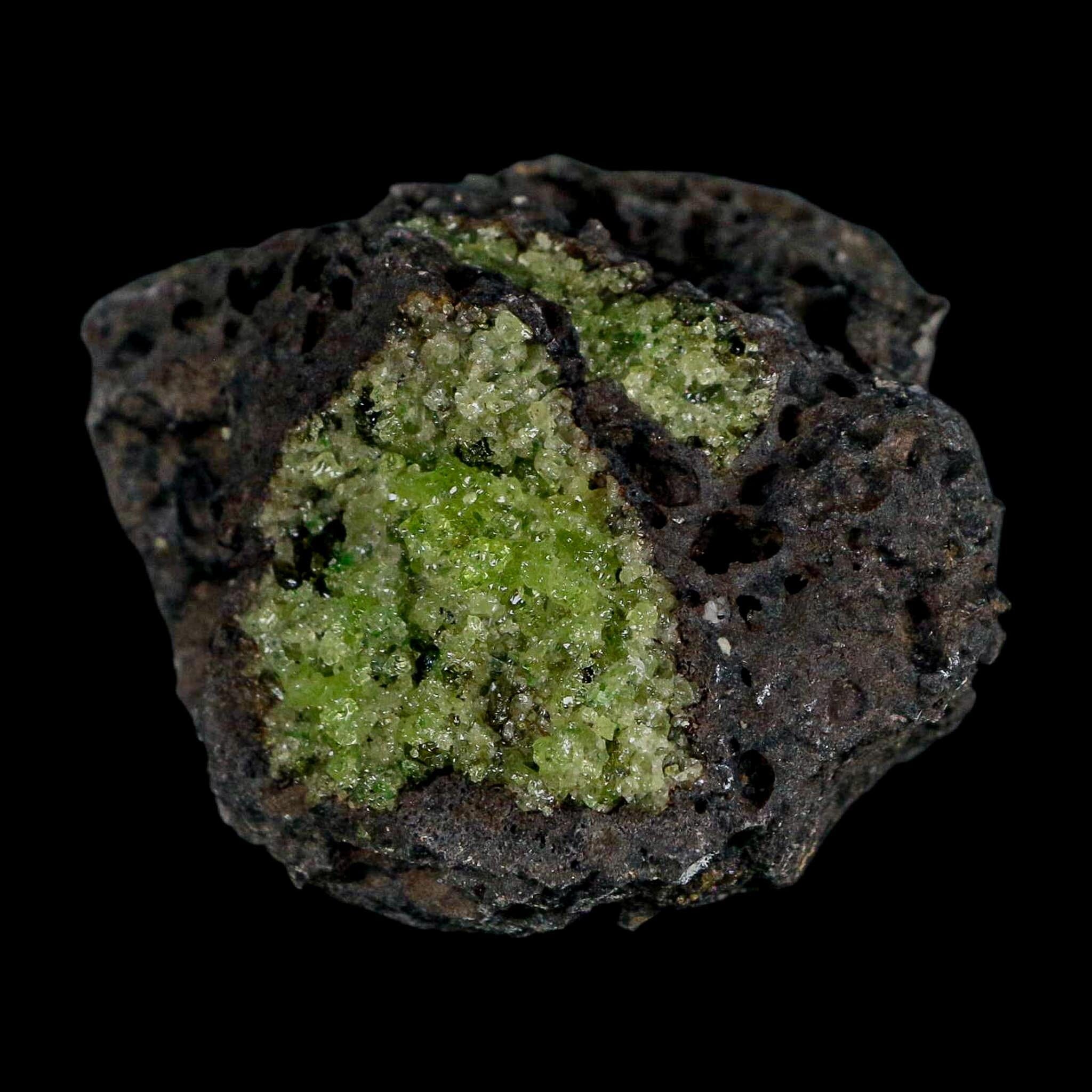 2.9" Emerald Peridot Crystals, Chrome Diopside And Spinel On Volcanic Rock Gila, AZ - Fossil Age Minerals