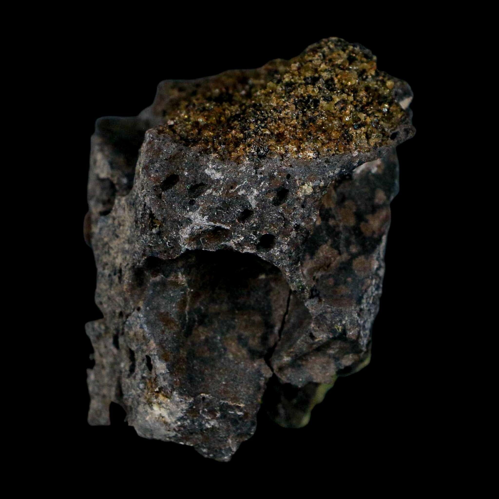 2.5" Emerald Peridot Crystals, Chrome Diopside And Spinel On Volcanic Rock Gila, AZ - Fossil Age Minerals