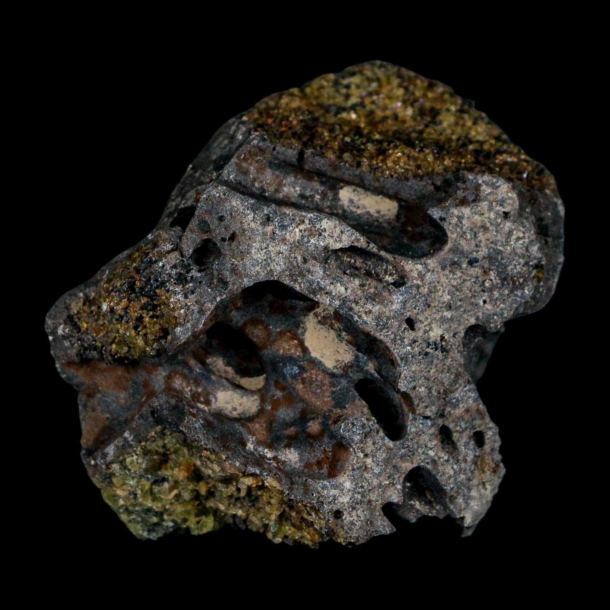 2.5" Emerald Peridot Crystals, Chrome Diopside And Spinel On Volcanic Rock Gila, AZ - Fossil Age Minerals