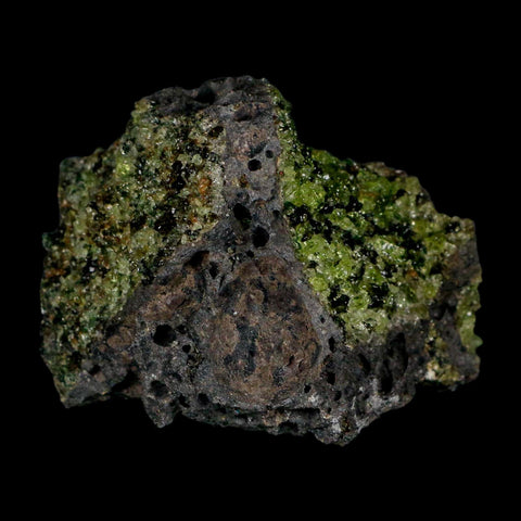 2.4" Emerald Peridot Crystals, Chrome Diopside And Spinel On Volcanic Rock Gila, AZ - Fossil Age Minerals