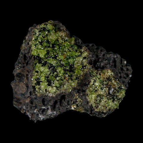 2.4" Emerald Peridot Crystals, Chrome Diopside And Spinel On Volcanic Rock Gila, AZ - Fossil Age Minerals