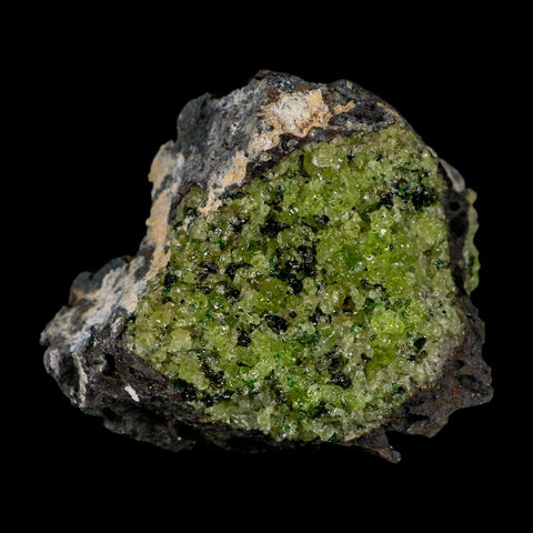 2.4" Emerald Peridot Crystals, Chrome Diopside And Spinel On Volcanic Rock Gila, AZ - Fossil Age Minerals