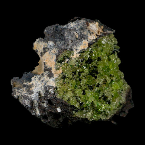 2.4" Emerald Peridot Crystals, Chrome Diopside And Spinel On Volcanic Rock Gila, AZ - Fossil Age Minerals