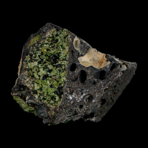 2.4" Emerald Peridot Crystals, Chrome Diopside And Spinel On Volcanic Rock Gila, AZ - Fossil Age Minerals