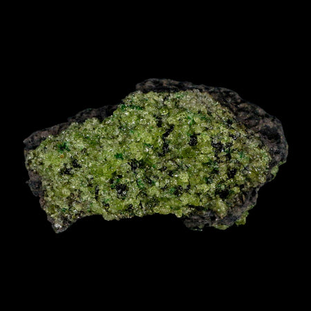 3.1" Emerald Peridot Crystals, Chrome Diopside And Spinel On Volcanic Rock Gila, AZ