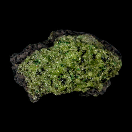 3.1" Emerald Peridot Crystals, Chrome Diopside And Spinel On Volcanic Rock Gila, AZ